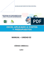 Manual Excel CP U22019