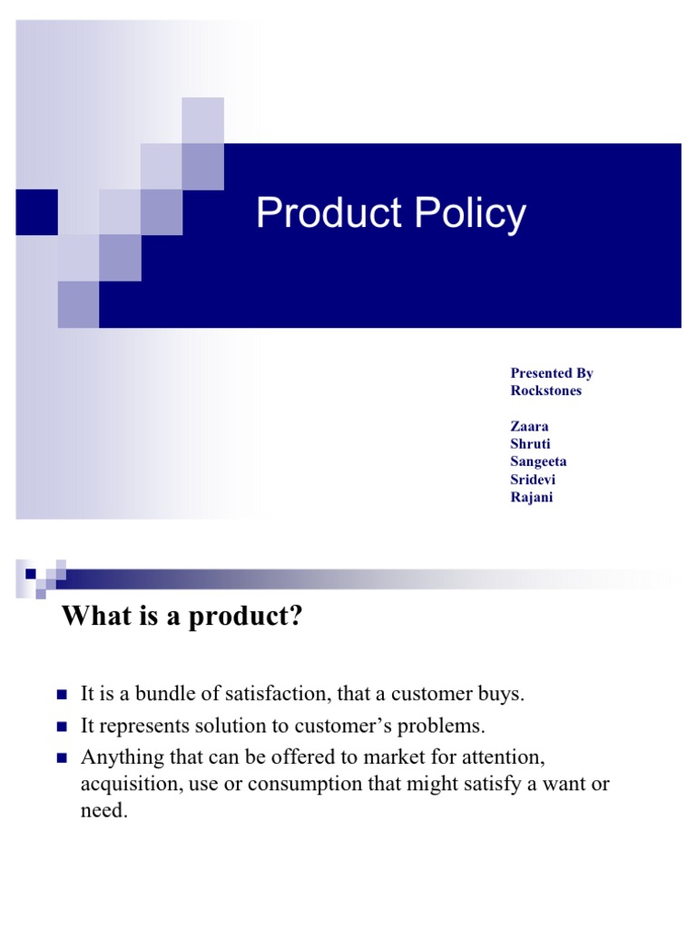 Presentation on Product Policy New Product Development Product
