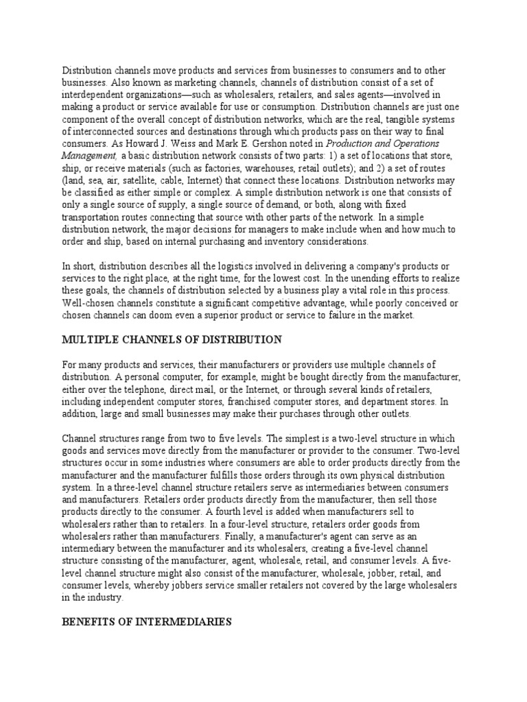 Understanding Distribution Channels | PDF | Retail | Sales