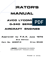 Operator's Manual for Avco Lycoming 0-340 Aircraft Engines
