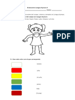 Evaluación Lengua Aymara II - Partes del cuerpo, colores y animales