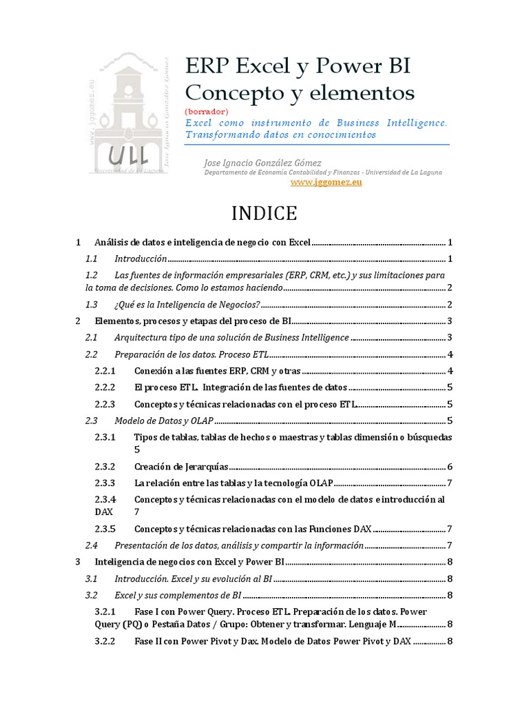 Excel y Power BI para BI Empresarial | PDF | Planificación de recursos ...