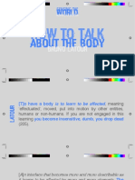 ENGL 4010: How to Talk About the Body Spring 2020