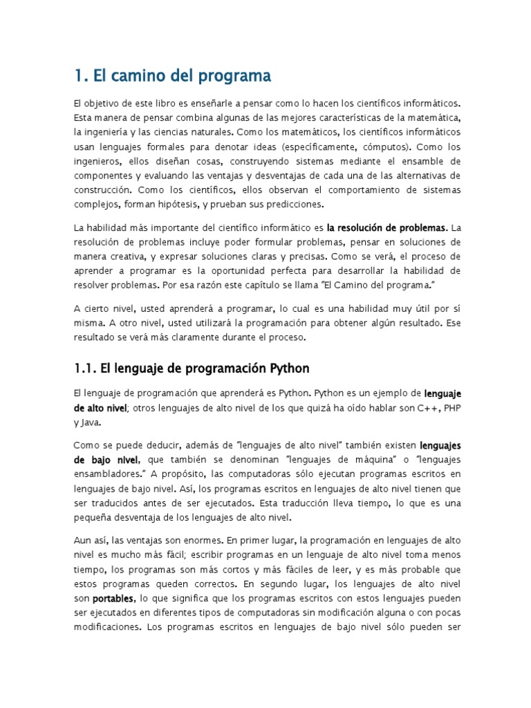 1-El Camino Del Programa-Python | PDF | Lenguaje de programación ...