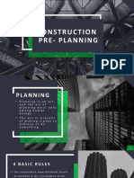 Construction Pre Planning and Timetable