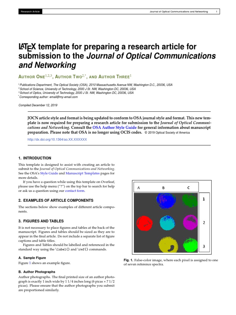 Latex Template For Preparing A Research Article For Submission To The ...