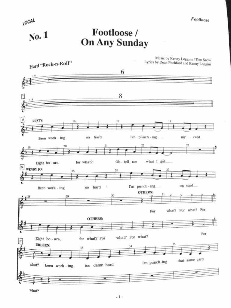 Footloose Musical Score PDF | PDF