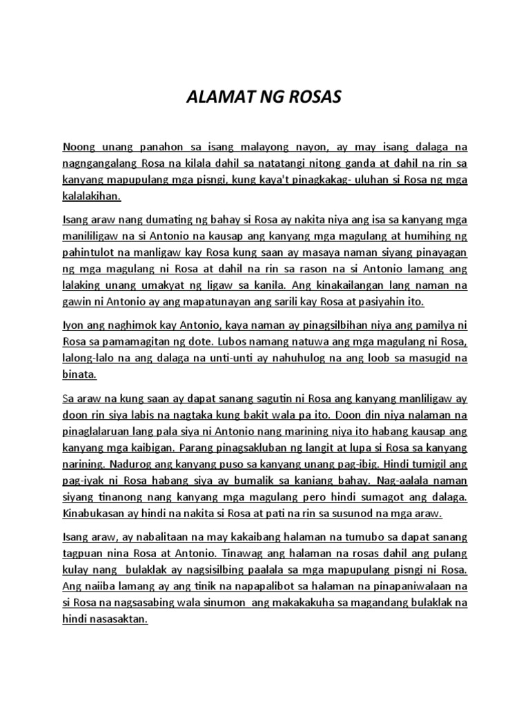 Alamat NG Rosas | PDF