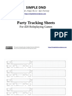 Party Tracking Sheets PDF