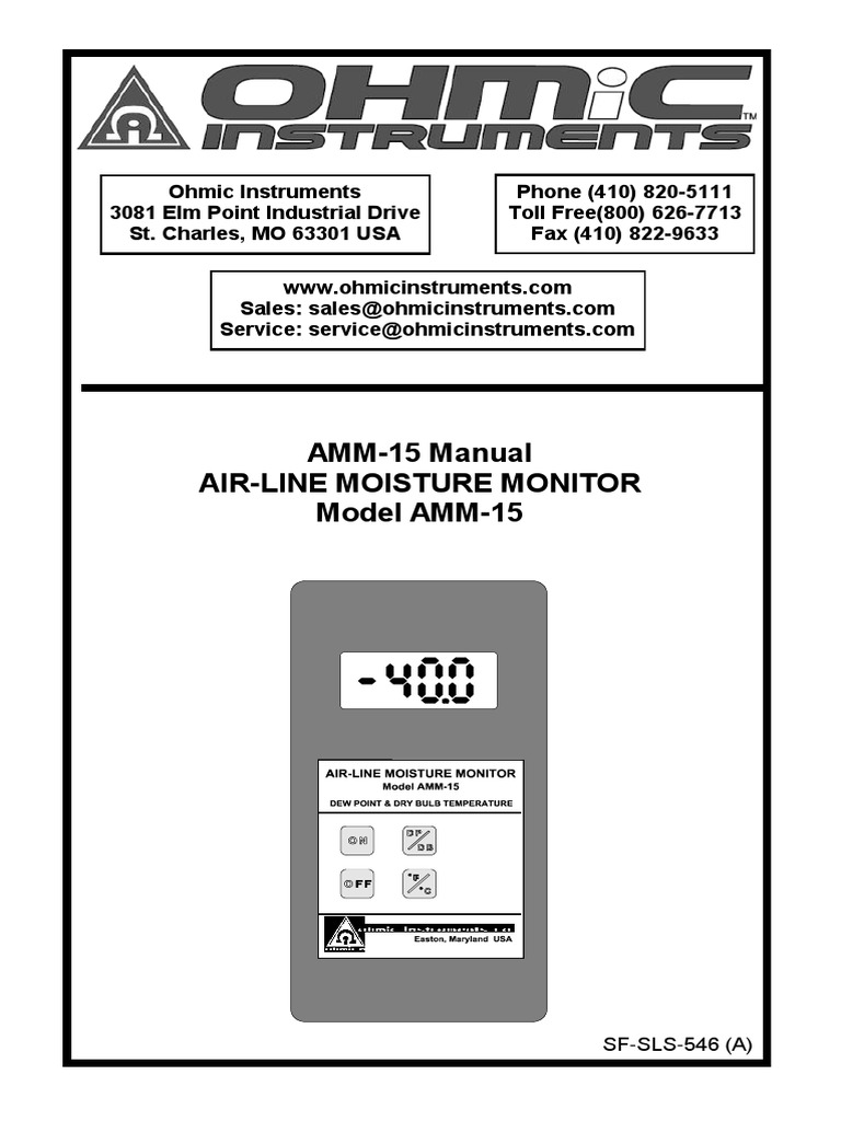 AMM 15 Manual | PDF | Humidity | Manufactured Goods