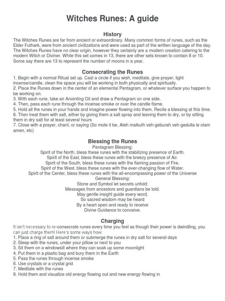 Witches Runes | PDF | Runes | Blessing