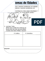 Ficha de Problemas de Edades para Segundo de Primaria