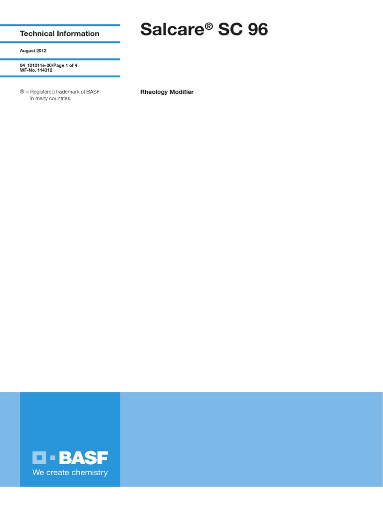 Salcare SC 96 TDS | PDF | Cosmetics | Ion