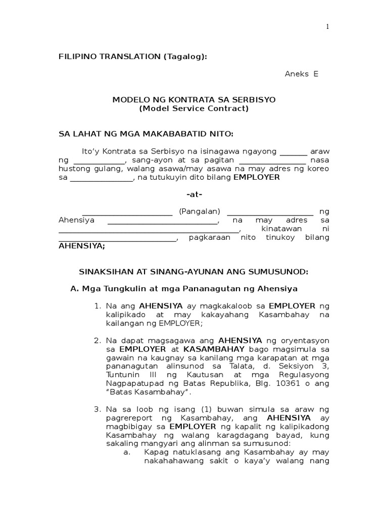 Tagalog Service | PDF