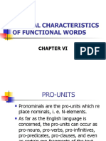 General Characteristics of Functional Words