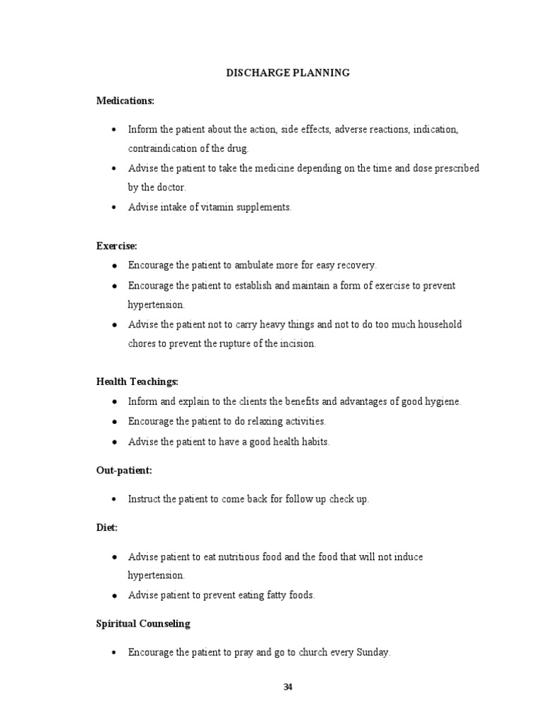 Discharge Planning | PDF | Lifestyle