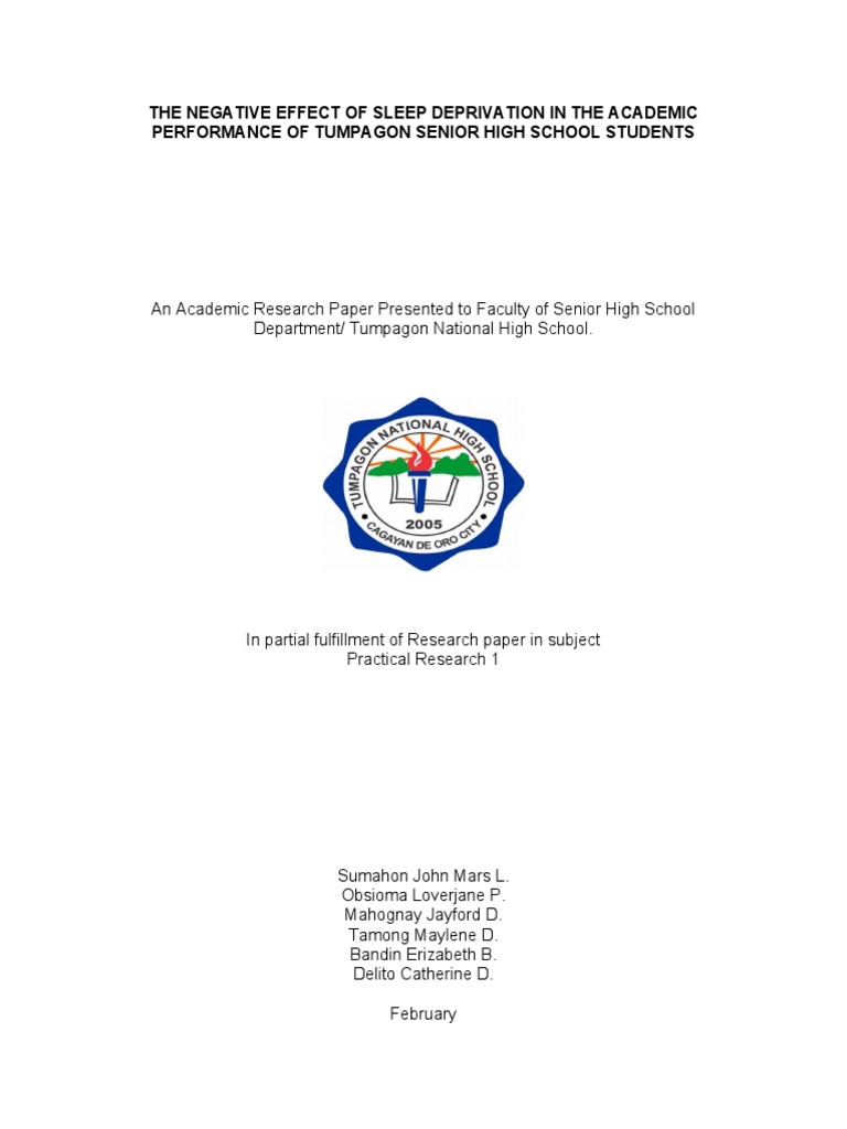 The Impact of Sleep Deprivation On Academic | PDF | Sleep Deprivation ...