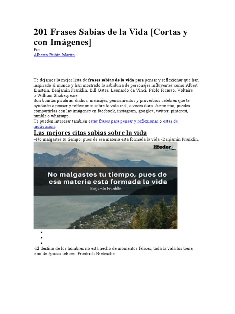 201 Frases Sabias de La Vida | PDF, image size:768x1024