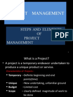 Steps and Elements OF Project Management
