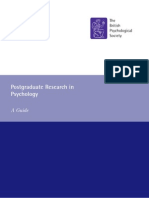 Postgraduate Research in Psychology