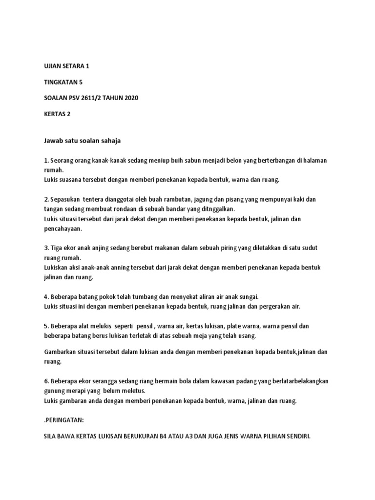 Ujian Setara 1 Kertas 2