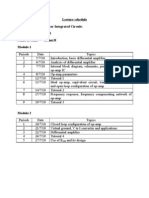 Lecture Schedule Subject: Linear Integrated Circuits Subject Code: L503 Name of Staff: Assini.H