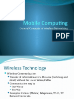 Mobile Computing: General Concepts in Wireless Networking