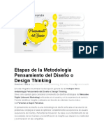 Etapas de La Metodología Pensamiento Del Diseño o Design Thinking