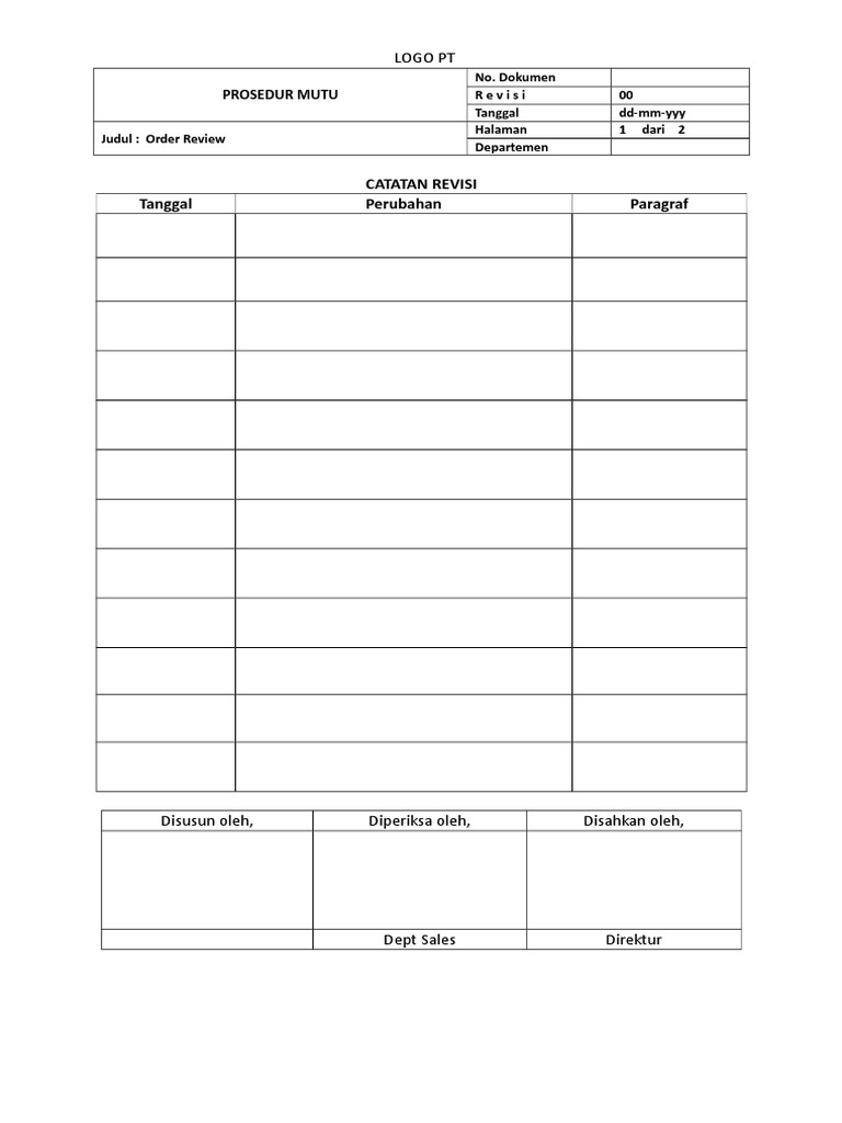 Prosedur Order Review | PDF