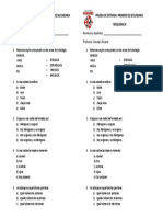 PRUEBA DE ENTRADA Primero de Secundaria