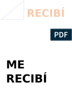 Me Recibí