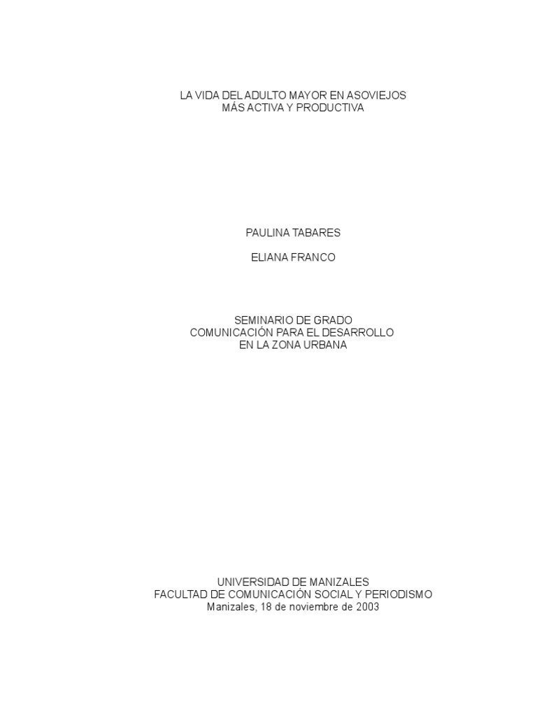 Mejora de Vida para Adultos Mayores | PDF | Vejez | Adultos