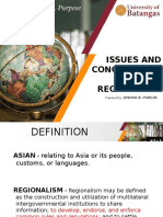 Issues and Concern On Asian Regionalism
