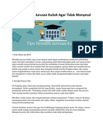 7 Tips Memilih Jurusan Kuliah Agar Tidak Menyesal PDF