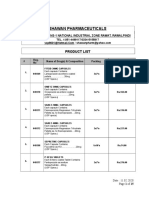 Shawan Pharmaceuticals Product List