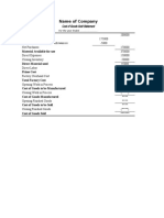 Cost of Goods Sold Format