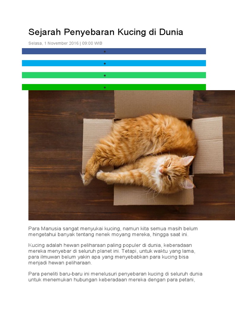 Sejarah Penyebaran Kucing Di Dunia  PDF