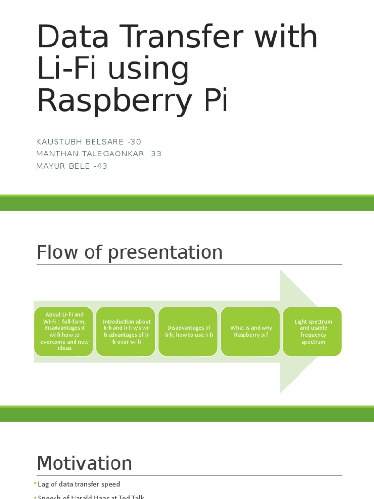 Li-Fi Data Transfer with Raspberry Pi | PDF | Wireless | Computer Data