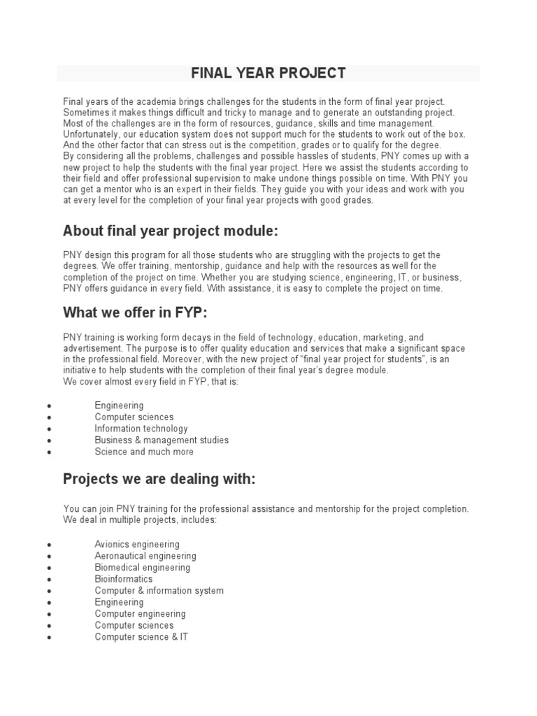 Final Year Project | Download Free PDF | Mentorship | Engineering