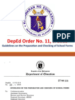 DepEd Order No. 11, s. 2018 Guidelines on Preparation and Checking of School Forms