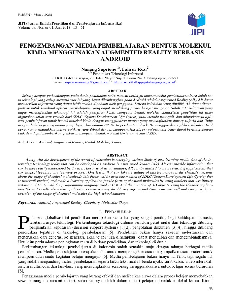 Pengembangan Media Pembelajaran Bentuk Molekul Kim Pdf Pdf