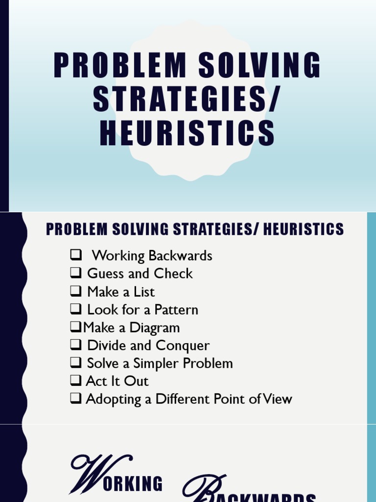 Chapter 3C Problem Solving Strategies | Download Free PDF | Tournament ...
