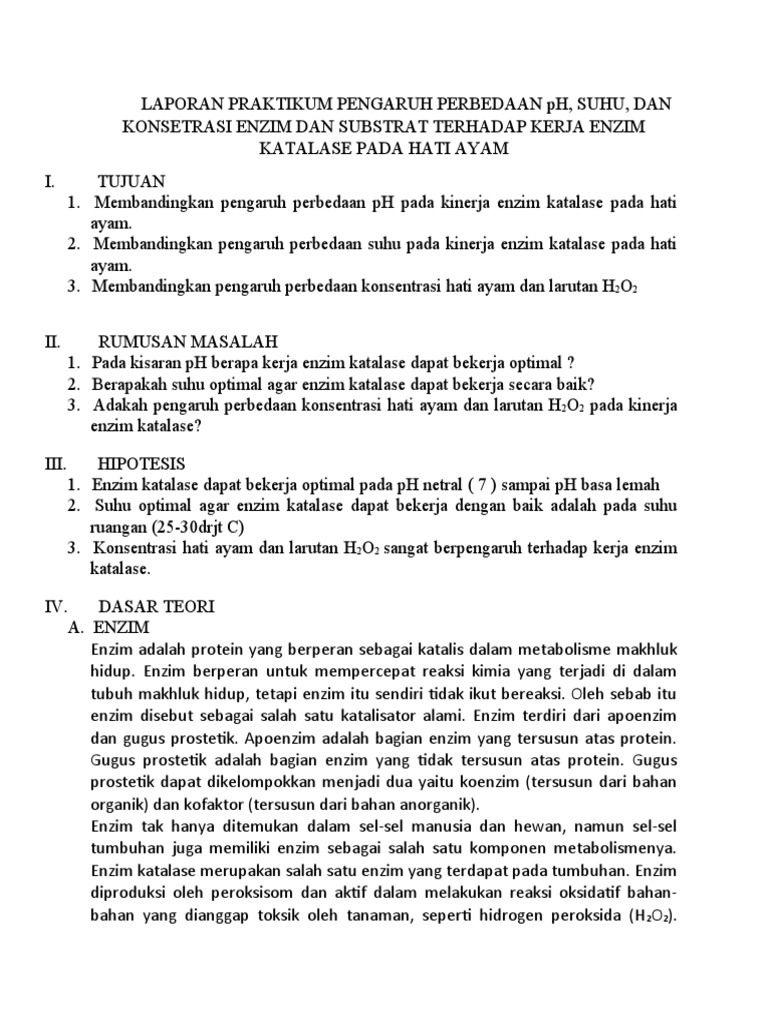 Laporan Praktikum Pengaruh Perbedaan Ph Ati Ayam