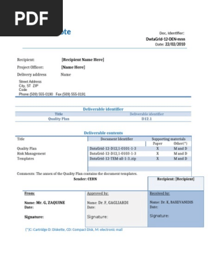 Delivery note