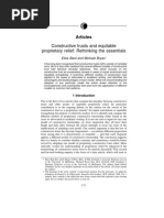 Constructive Trusts and Equitable Proprietary Relief Rethinking the Essentials — (2011) 5 J Eq 171