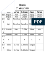 Horario 2020