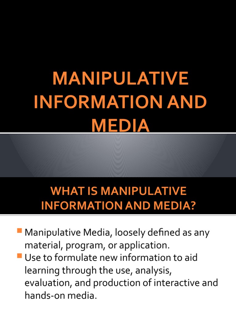 Manipulative Information and Media PDF Information Cognition