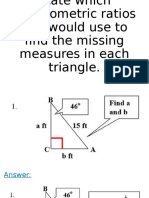 Solving Right Triangle Trigonometry- Activity