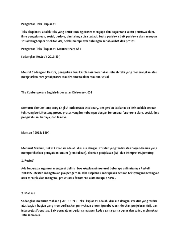 Yang dengan apa eksplanasi dimaksud teks Teks Eksplanasi: Yang dengan apa eksplanasi dimaksud teks Urutan Struktur