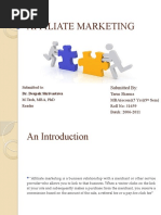 Affiliate Marketing: Submitted To: M.Tech, Mba, PHD Reader